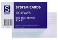 System Cards Sovereign 5X3 Ruled White Pk100