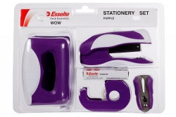 Stationery Desk Set Esselte Wow 5 Piece Purple