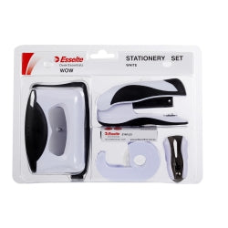 Stationery Desk Set Esselte Wow 5 Piece White