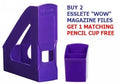 Magazine File Esselte Wow Purple Bonus Buy 2 Get Free Matching Pencil Cup