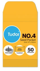Envelope Tudor Seed 110X60 No.4 Kraft Gum Pk50