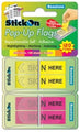 Stick On Flags B/Tone Pop-Up Sign Here 45X12 Lem/Mag 120 Sht 4 Pads