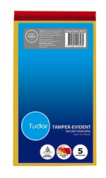 Envelopes Tudor Tamper Evident Security 125X230Mm Gold 5Pk