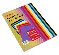 Cardboard A4 File Board 200Gsm 5 Asst Colours Pk20