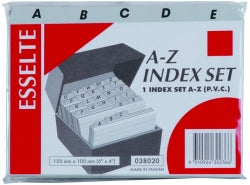 Esselte Indices Pvc 150X100Mm (6X4) A-Z Grey 038020
