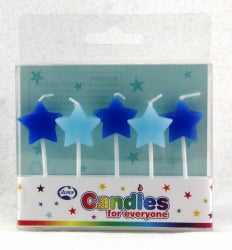 Candle Alpen Boxed Stars Blues Pk5
