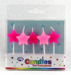 Candle Alpen Boxed Stars Pinks Pk5