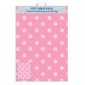 Gift Wrap Alpen Sheets & Tags Pink Dots Pk2