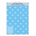 Gift Wrap Alpen Sheets & Tags Blue Dots Pk2
