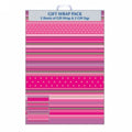 Gift Wrap Alpen Sheets & Tags Pink Stripes Pk2