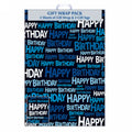 Gift Wrap Alpen Sheets & Tags Blue H.Bday Pk2