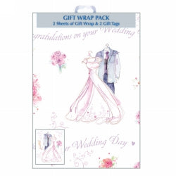 Gift Wrap Alpen Sheets & Tags Wedding Day Pk2
