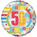 Balloons Alpen 46Cm Foil 50Th Dots & Lines