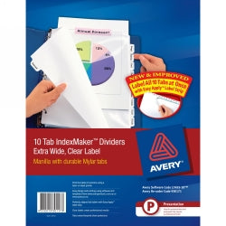 Dividers Avery A4 L7452-10 Index Maker 10 Tab Punched Ex-Wide