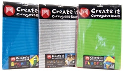 Craft Board Micador A4 Create It Corrugated Brights 12 Shts