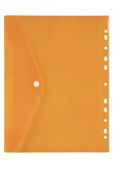 Binder Pocket Marbig A4 With Button Closure Orange