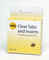 Suspension File Tabs & Inserts Marbig Clear Bx25