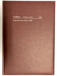 Diary 2019 Collins A4 Appointment 2Ptd 15Min Burgundy