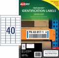 Label Avery 45.7X25.4Mm L6140 Triplebond 40Up Pk10