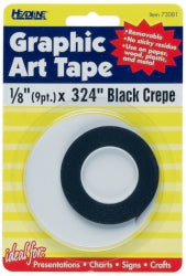 Tape Whiteboard Geoliner Black Crepe 3Mm X 8 Mts