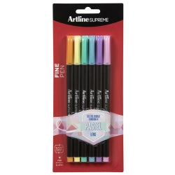 Pen Artline Supreme 0.4Mm Fineline Pastel Asst Pk6