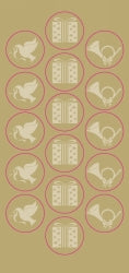 Seals Geo Xmas Embossed Gold Christmas (Pk48)