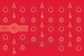 Seals Geo Xmas Red Embossed Seals Pk48