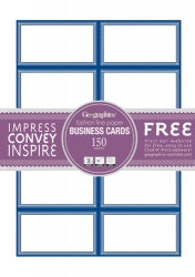 Business Cards Geo Filigree Blue On White Linen Cardstock Pk150