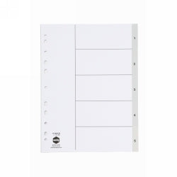 Marbig Divider A4 Pp 1-5 Grey 35100