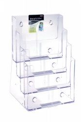Deflect-O Brochure Holder A4 F/S W/M  Pocket 4 Tier 77441