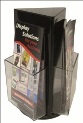 Brochure Holder  Deflect-O 3Xdl Counter Top Rotating Black