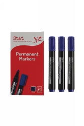 Marker Stat Permanent 2.0mm Bullet Nib Blue - Box of 12