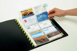 Business Card Book Marbig Kwik Zip Black 200 Cap