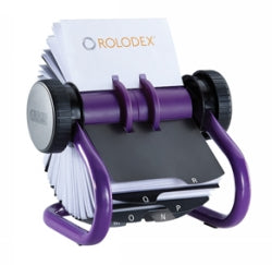 Business Card File Rolodex Rotary 400 Capacity Purple