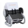Business Card File Rolodex Rotary 400 Capacity Silver
