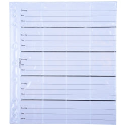Coin Album Refill 20P 6 Holes Suits Cm11/Cm280E/Cmdl 4 Ring Pk10