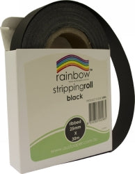 Stripping Roll Rainbow Ribbed 25Mmx30M Black