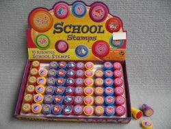 Stamps School Set Pre Inked 10 Asstd Display 60