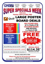 Poster Board Large Bonus 3 Sheet White Quill  Deal 2 (Pb,M,G,L,C)