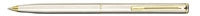Pen Sheaffer Agio Bp Brushed Chrome Gold Trim