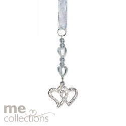Wedding Charm Me Double Diamante Heart