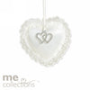 Wedding Charm Me Padded Heart W/Diamante Charm Ivory
