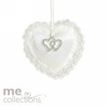 Wedding Charm Me Padded Heart W/Diamante Charm Ivory