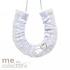Wedding Charm Me Horseshoe W/Heart Brooch & Bow White