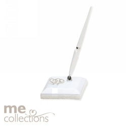 Wedding Signature Pen Me With Diamante Heart White