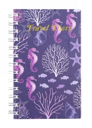 Travel Diary C/Land Spiral Seahorse Design