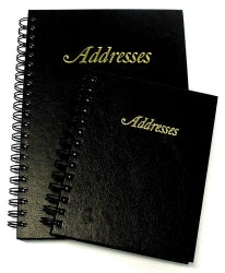 Address Book C/Land 122X95 H/C Spiral L/Grain Blk