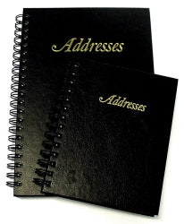Address Book C/Land 190X130 H/C Black L/Grain Cover 144P
