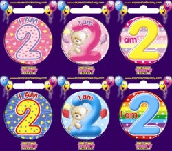 Badges Alpen Small I Am Two 6 Asstd