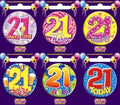 Badges Alpen Small 21St Birthday 6 Asstd